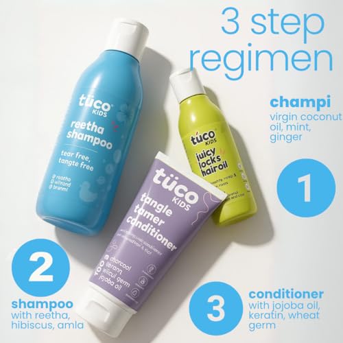 Image of Tuco Kids Super Saver Ultimate Haircare Pack of 3 | Shampoo 300ml | Conditioner 100ml | Hair Oil 100ml | SLS & Paraben Free