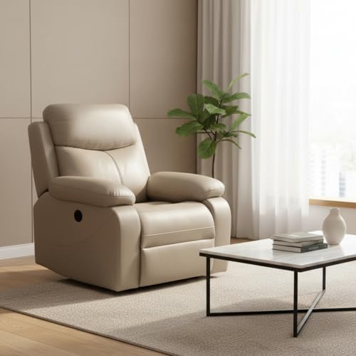 Glam Motorised Recliner Sofa | Single Seater Electric Recliner | ...