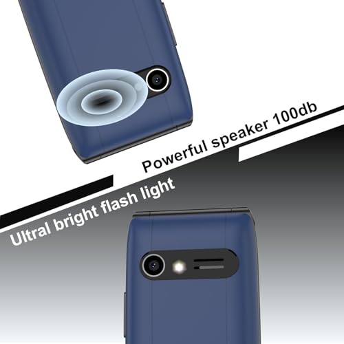 Qubo GSM Telefono Cellulare per Anziani,Flip Telefoni Cellulari Tasti Grandi,Volume alto,Funzione SOS,2.4",Contatti con Immagini,Chiamata Rapida,Cellulare anzian Blu - 4