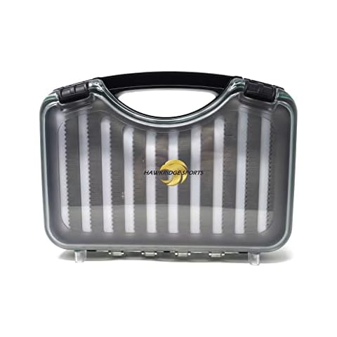 HAWKRIDGE SPORTS UK Brand - Large Fly Fishing fly storage box Suitcase 28cm x 22cm x 7cm All flies for Trout Salmon Pike Bass and also suitable for spinners. Hard plactic with slotted foam inserts Cover