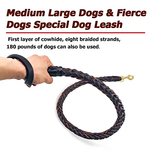Nordkawa LEATHER DOG LEASH-04 Dog Leash, Durable Braided Dog Training Leash, Heavy Duty Leather Dog Leashes thumb #5