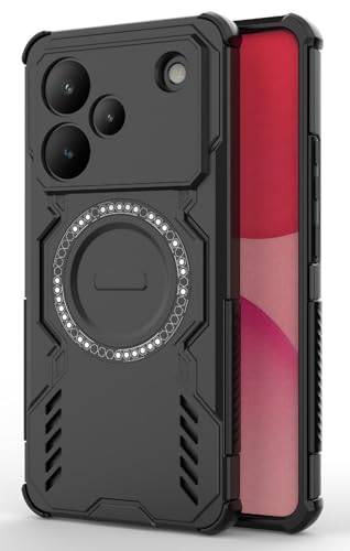 Image of ShieldTech Back Cover Case for Realme P4 5G | 360 Protection Mobile Phone Case Mag-Safe | Camera Protection | Back Cover for Realme P 4 5G / Realme P4 5+G - Black TPU+PC