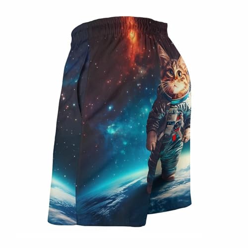 Astronaut Cat Galaxy-Spacees Mens Swim Trunks Quick Dry Board Shorts Beach Swimwear Bathing Suits4