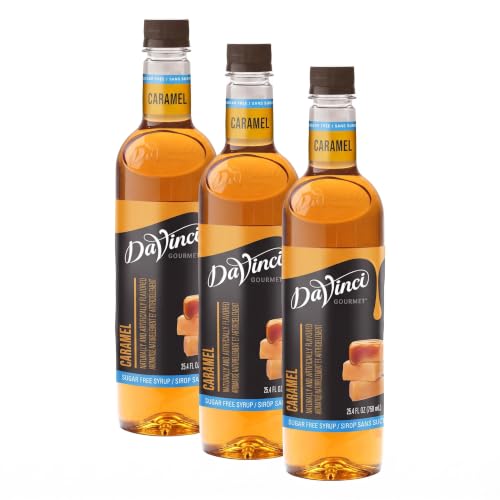 DaVinci Gourmet Sugar Free Caramel Syrup | 25.4 Ounce | Pack of 9