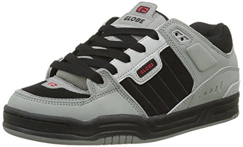 Image of Globe Fusion, Men's Skateboard Shoe, Grey Grey Black Red, 7 US
