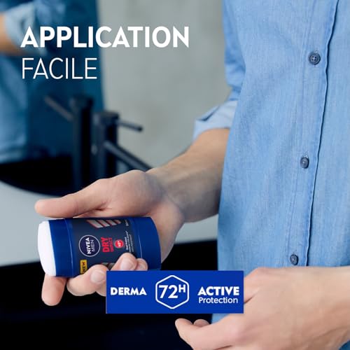 NIVEA MEN Stick Masculin Dry Impact Déodorant Homme Anti Transpirant Aisselles Anti Bactérien & Séchage Rapide 0% Alcool Peaux Sensibles 50 ml - vue 4