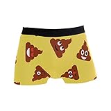 PINLLG Lustiger Kackhaufen-Emoticons, gelb, Herren-Boxershorts für Jungen, Jugendliche, Herren, Unterwäsche, Polyester, Spandex, Komfort Gr. L, mehrfarbig