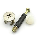 LQ Industrial 24 Sets 15x12mm Cam Fitting Dowel 3 in 1 Hardware Connectors Furniture Side Connecting Pre-Inserted Nut