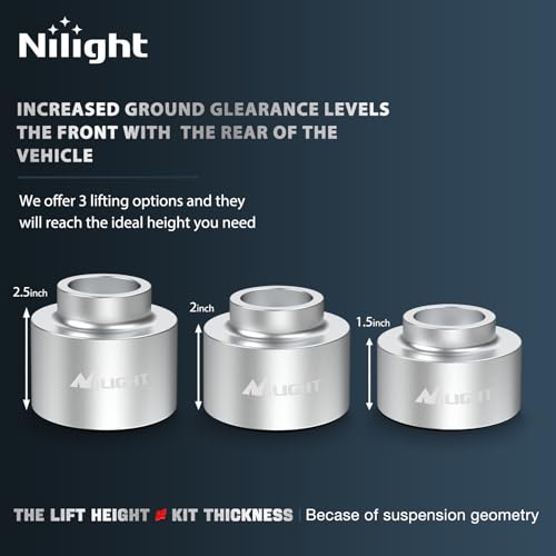 Image of Nilight 2.5inch Rear Leveling Kit for 2009-2023 Ram 1500 /2000-2020 Tahoe Suburban Yukon 1500 /2002-2013 Avalanche 1500 2WD 4WD 2007 2008 2009 2010 2011 2012 2013 Rear Raise Suspension Strut Spacers