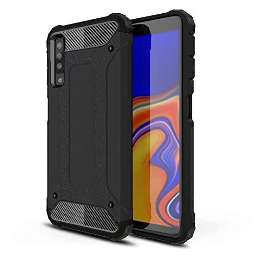 Heavy Duty Hybrid Dual Shockproof Anti-Scratch Protective Case for Samsung Galaxy A7 2018 (Black)