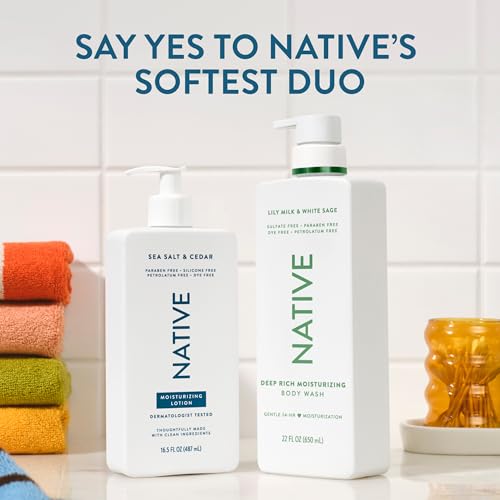 Native Body Lotion Contains Naturally Derived Plant-Based Moisturizers for Women and Men | Restores Dry Skin, Sea Salt & Cedar, 16.5 fl oz - image 9