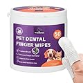 WALLZON Teeth Cleaning Finger Wipes for Dogs & Cats, Soft Pet Dental Finger Wipes for Dogs, Disposable Cat Tooth Cleaning Wipes, Gentle Dog Teeth Brushing Finger Wipes (50 Wipes, Finger Wipes)