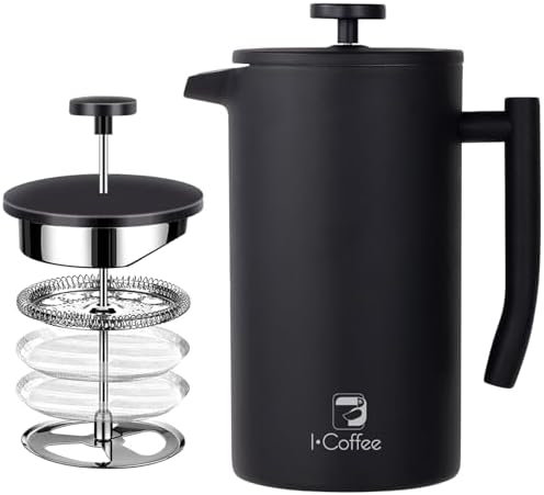 Cafeteira de Prensa Francesa de Aço Inoxidável de 700 ml com Filt...