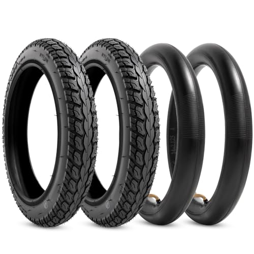 Image of Heavy-Duty 14 x 2.125 Tire and Tube Sets 57-254 Electric Scooter Tire Tube with Angled Valve Stem 14 Inch Tire for Replacement Electric Scooters and E-Bike Tires, 2 Sets