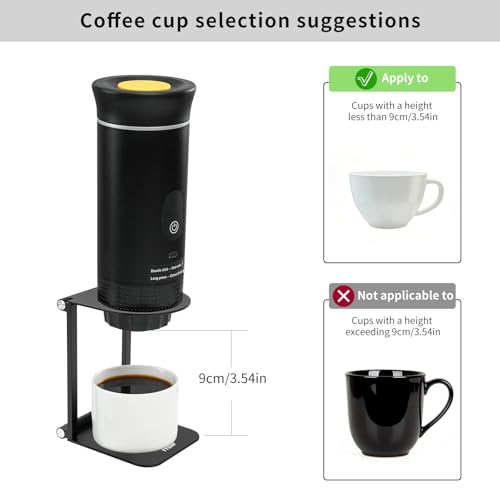 Image of Pour Over Coffee Maker Stand,Foldable Portable Electric Espresso Machine Stand,Holder for Coffee Grinder,Universal Dripper,V60 Dripper,Travel Coffee Maker, Press Round&Black