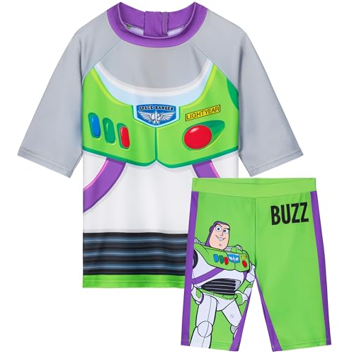 Get Trend Disney Toy Story Boys Swimming Costume Set 2 Piece Swimwear Rash Guard Top Swim Trunks Buzz Lightyear Swimsuit for Beach Pool Holiday Essentials (3-4 Years Multi Toy Story)