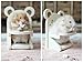 KUNBIUH Hamster Chair with Food Bowl Tray- Handmade Wooden Small Animal Cage Accessories Habitat Decor House Photo Props Small Animal Toys for Hamster Mice Rat Hedgehog Rodents (Wood)