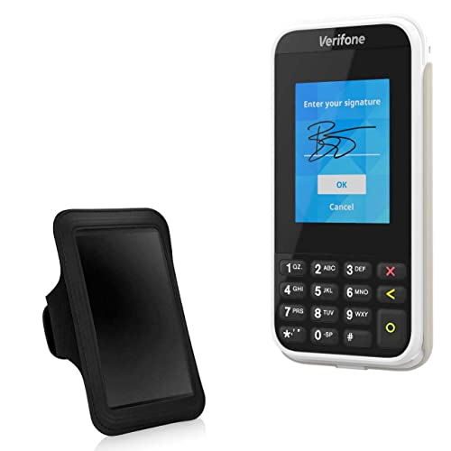 BoxWave Case Compatible with Verifone e285 - Sports Armband, Adjustable Armband for Workout and Running for Verifone e285, Verifone e285, E265 - Jet Black