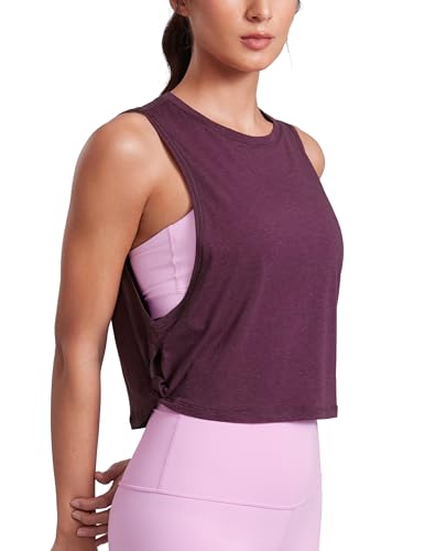 Image of CRZ YOGA Pima Cotton Dropped Armhole Tank | Workout, Naturally Soft, Loose Fit, Crop, Crewneck, Knotted Sides, Sleeveless Tops for Women