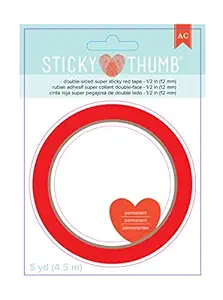 American Crafts Sticky Thumb Super Sticky Red Tape, 0.50