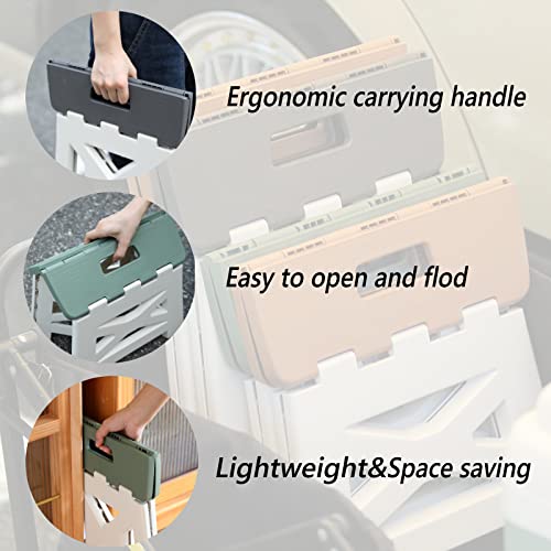 Blackspace 9" Folding Step Stool For Kids Or Adults, 250 Lbs Capacity Non-Slip Compact Plastic Foldable Step Stool With Handle, Portable Lightweight Folding Stool For Home Or Kitchen(Brown) #TOP3