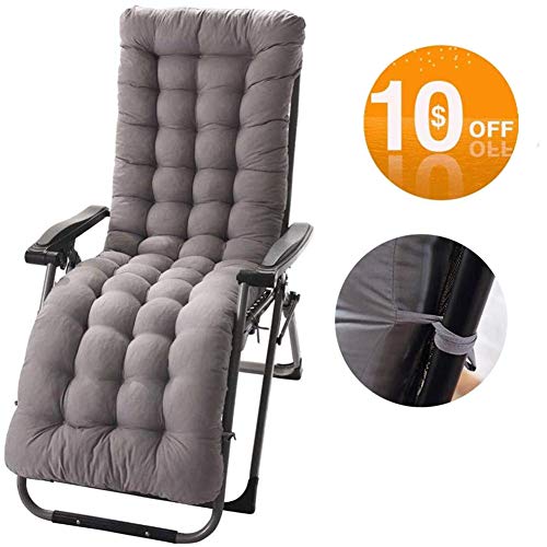 Patio Chaise Lounger Cushion, Indoor/Outdoor Chaise Lounger Cushions Rocking Chair Sofa Cushion with 6 Ties,Thick Padded Chaise Lounger Swing Bench Cushion，61Inch