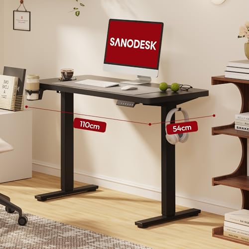 SANODESK Höhenverstellbarer Schreibtisch mit EINTEILIGER Tischplatte – Ansicht 2