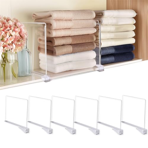 6 Pack Acrylic Shelf Dividers for Closet Organization Purse Organizer