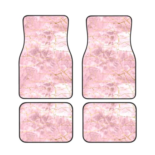 Juego de 4 alfombrillas para coche antideslizantes de neopreno oro rosa