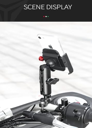 Image of ZBK Motorcycle Phone Holder 360Rotation U-Bolt Base Aluminum Alloy Material /Material Sturdy Motorcycle Bike Handlebar Phone Mount