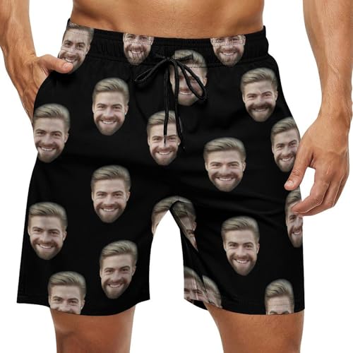 Custom Faces Men's Swim Trunks Quick Dry Beach Shorts Personalized Funny Shorts Customize Your Photo Bathing Suits