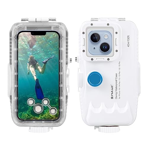 PULUZ-Coque de plongée étanche avec assujetunidirectionnelle, 40m, 130 pieds, iPhone 14, 15 Plus, 11, 12, 13, 14, 15 Pro Max, séance photo sous-marine  202192403