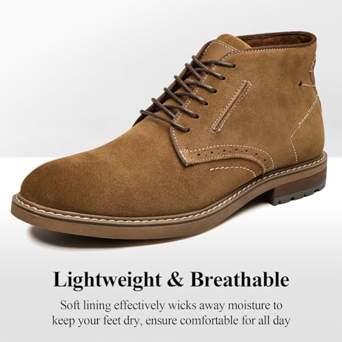 Image of Arkbird Mens Chukka Dress Boots Genuine Leather Suede Classic Fashion Casual Ankle Lace-up Dress Boots for Men