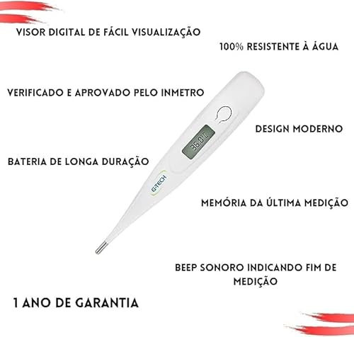 Termômetro Clínico Digital Febre Gtech Branco
