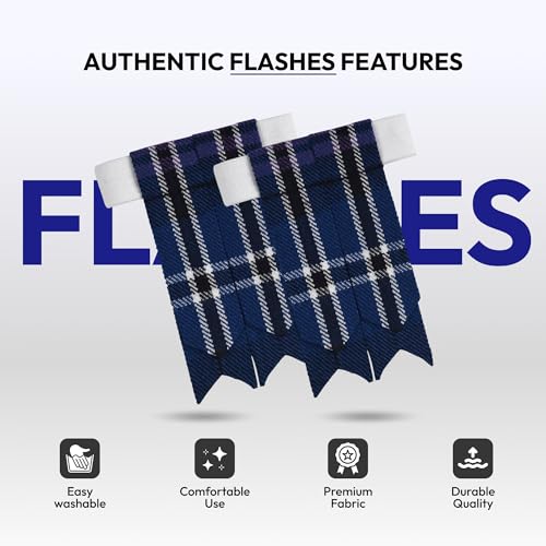 Image of Scottish Tartan Kilt Flashes with Elastic Adjusters