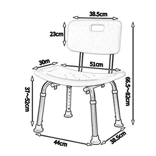 Tabouret de douche en aluminium antidérapant pour handicapés - 3