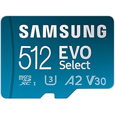 Samsung EVO Select (2024) microSD card + SD adapter, 512GB, Memory card for smartphone and tablet, UHS-I U3, 4K UHD, Full HD, 160 MB/s Read, MB-ME512SA/EU