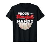 Proud Baseball Nanny Ball Vintage Mother's Day Game Day T-Shirt