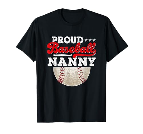 Proud Baseball Nanny Ball Vintage Mother's Day Game Day T-Shirt