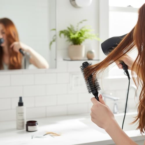 Image of Midazzle Roller Hair Brush For Men | Perfect Tool for Efficient Blow Drying, Adding Curls, Waves & Volume|Smoothening & Volumizing comb | Men Accessorie | For All Hair Types (MIHB0042)