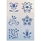 Rosemaling Stencil Set of 6 – Reusable Scandinavian Folk Art Templates Painting on Wood, Walls, Fabric, Tattoos, Furniture – Ideal for DIY Crafts & Home Decor – The Artful Stencil