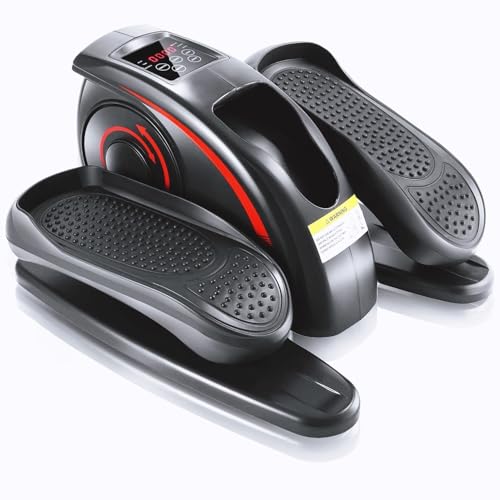 ANCHEER Under Desk Elliptical Machine, Electric Seated Pedal Exerciser, Mini Elliptical Machines, LCD Display Monitor, Portable Quiet Elliptical Machine, Leg Exerciser for Home (Dark Black)