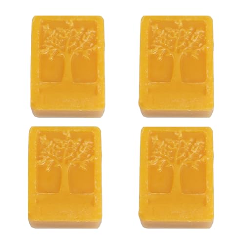 Coolcrafts 4 Piezas Cera De Abeja Natural Bloques De Cera De Abeja Amarillo Para Velas, Cosmetica, Pulido De Muebles - 400g