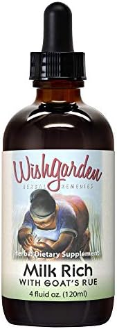 WishGarden Herbs Milk Rich with Goats Rue and Fenugreek - Herbal Lactation Support Supplement, Breast Milk Supply Boost and Breastfeeding Supplement to Increase Milk Flow Quality and Production, 4oz