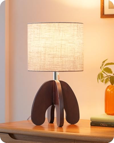 DEWENWILS&EDISHINE EDISHINE 14.37'' Small Table Lamp, Modern Bedside Lamp, Linen Shade, E26