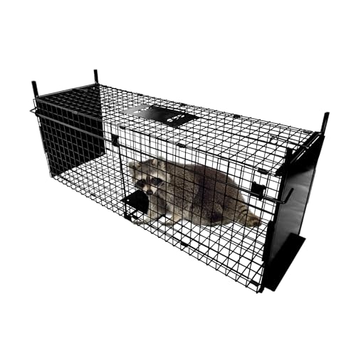 Photo 1 of (USED/FAIR) (UNTESTED) Animal Cage Trap 41 X 15.7 X 12 inch Double Door Animal Cage Trap Metal Trap Cage Humane Live Animal Trap for Rabbits