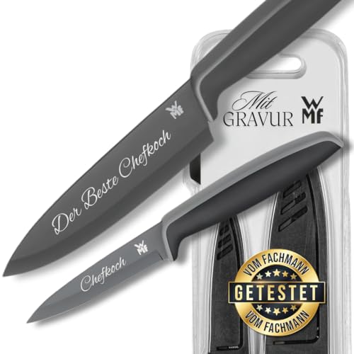 Premium WMF Touch Messerset 2-teilig, Küchenmesser mit Schutzhülle, Personalisierte Geschenke, Kochmesser, Messer Küchenmesser schwarz inkl. Wunsch...