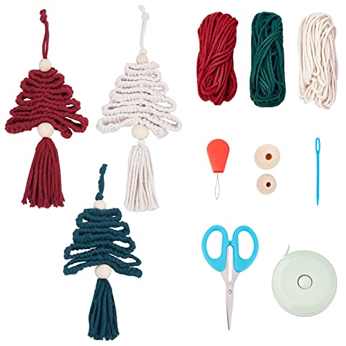 Freebloss 3 Set Christmas Tree Macrame Diy Kit For Beginners Diy Christmas Tree Hanging Ornaments For Holiday Wall Hanging #TOP6