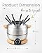 Sanenchue Fondue Pot, 6-Cup Electric Fondue Pot Set for Cheese & Chocolate, 8 Color-Coded Forks, Temperature Control, Stainless Steel Pot Set, Solid Wood Base and Handle, FD-24