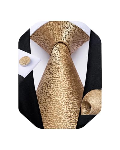 Image of DiBanGu Mens Solid Color Tie and Pocket Square Set Woven Silk Plain Necktie & Handkerchief for Men Wedding Party Formal